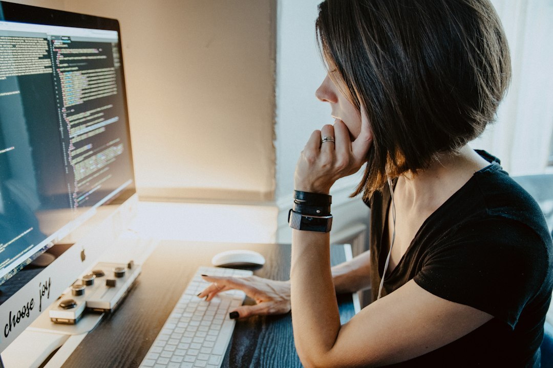programmer reviewing code